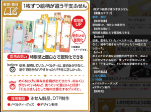 「1枚ずつ絵柄が違う干支ふせん」事例