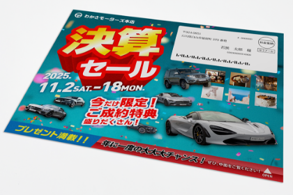 チラシは中に封入。同梱物のごちゃつきがなく見栄えも良い