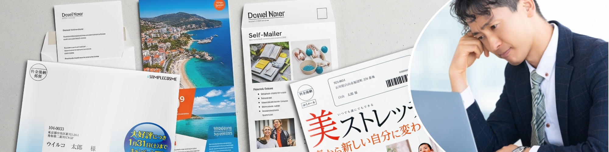 DMを前に悩むビジネスマン