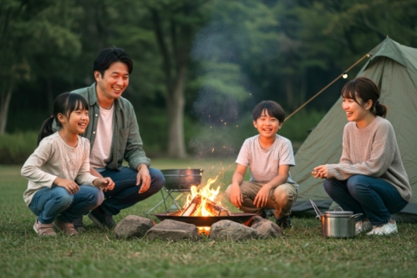 家族でアウトドア風景2