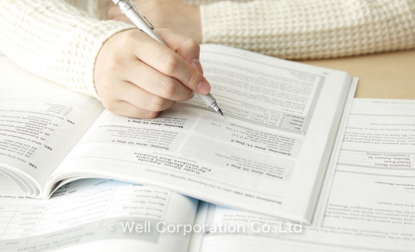 問題集テキスト冊子の使用風景