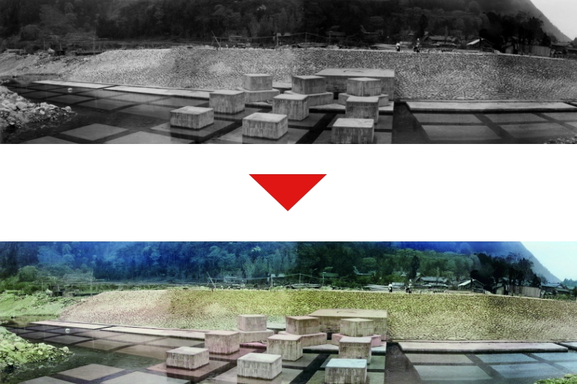 AIを活用したモノクロデータのカラー化例