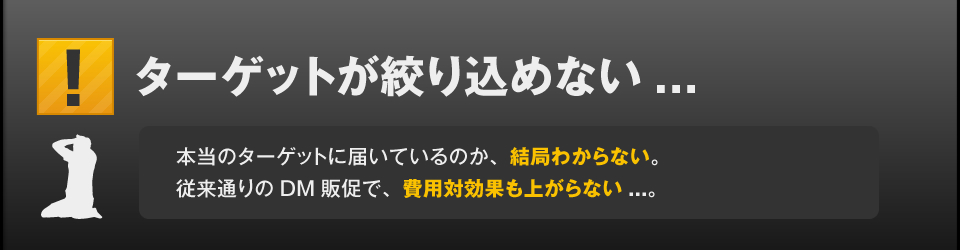 ターゲットが絞り込めないし、費用対効果も上がらない