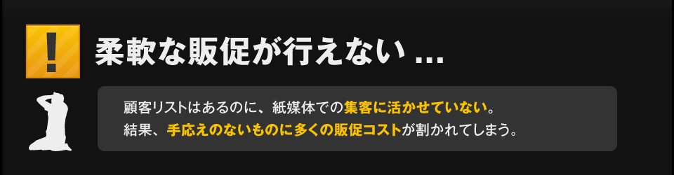 顧客リストはあるが、従来のDMでは柔軟な販促がおこなえない